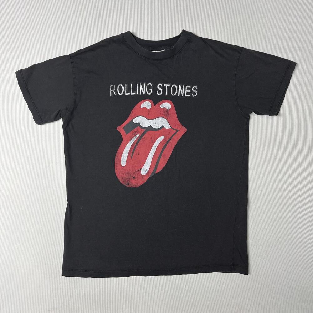 Rock Band Cotton On Shirt Womens XS Black Rolling Stones Tongue Logo Graphic Tee